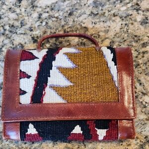 Brown and Multicolor Women's Wallet